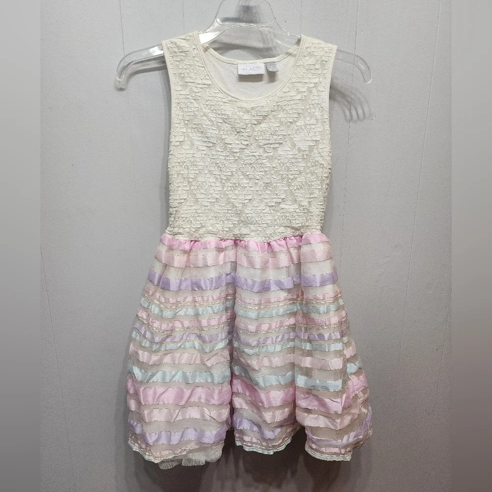 Place Dress Girl's XL 14 Sleeveless Multicolor Casual Stripes‎ B850